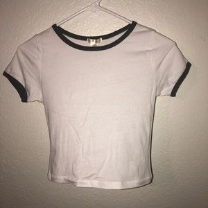 White and grey crop top